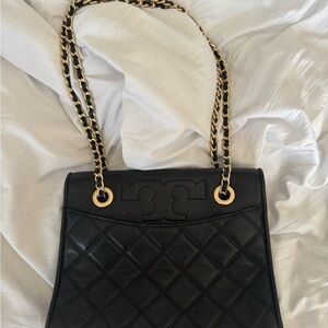 Black Quilted Tory Burch Black Chain Shoulder Bag